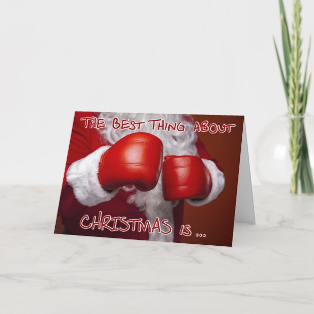 Santa Christmas Xmas Funny Humour Boxing Day Holiday Card (Front)