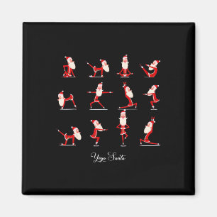 Santa Christmas Yoga Pose Santa Namaste Namasleigh Magnet