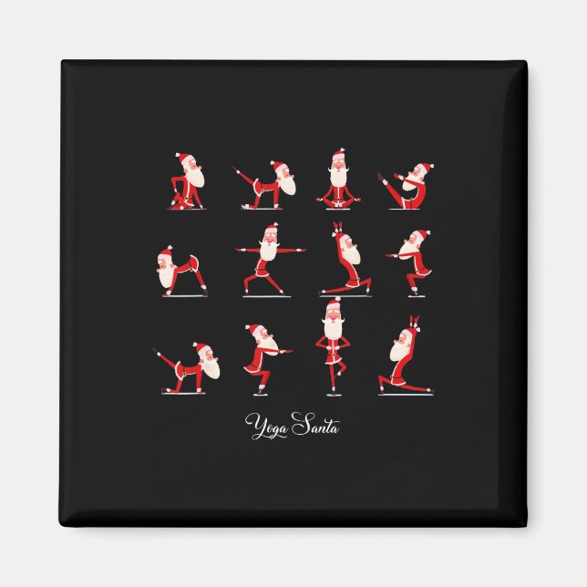 Santa Christmas Yoga Pose Santa Namaste Namasleigh Magnet (Front)