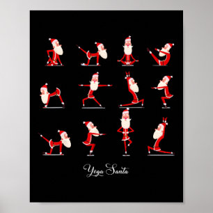Santa Christmas Yoga Pose Santa Namaste Namasleigh Poster