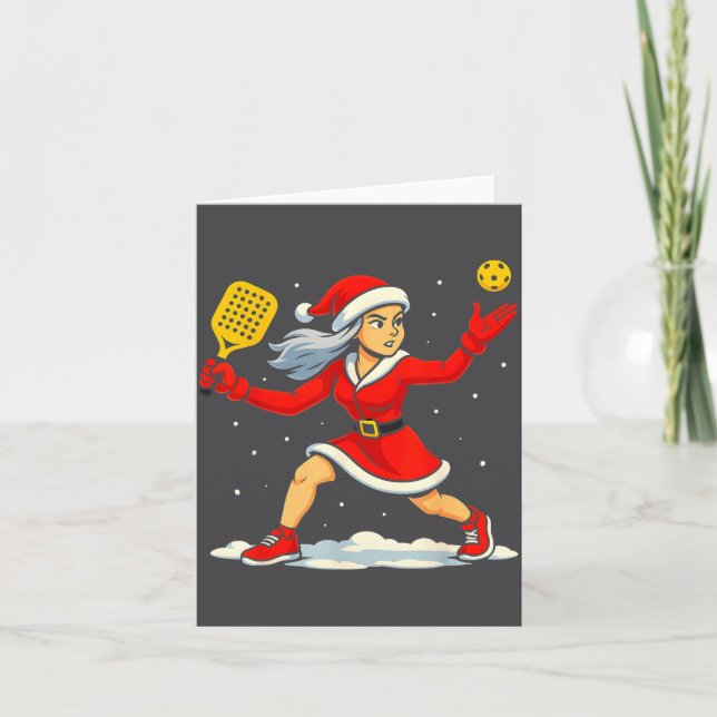 Santa Ckleball Player Christmas Snow Xmas Pajamas  Card (Front)
