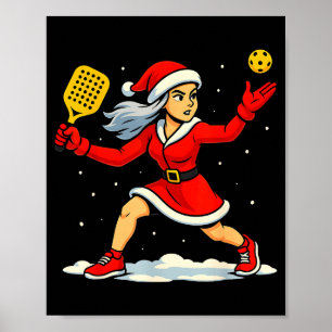Santa Ckleball Player Christmas Snow Xmas Pajamas  Poster