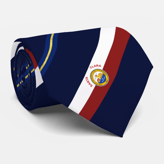 Santa Clara (California) city flag Neck Tie (Rolled)