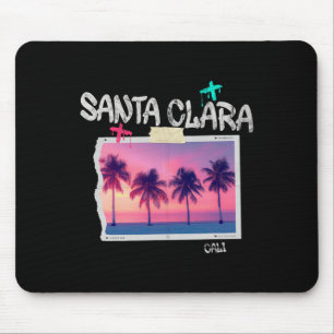 Santa Clara California Retro Surfer Vintage Beach Mouse Pad
