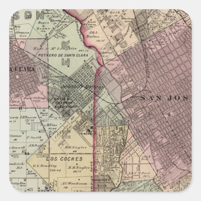 Santa Clara Co 5 Square Sticker (Front)