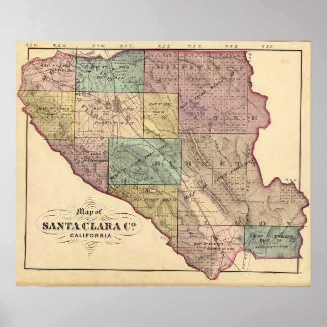 Santa Clara Co index map Poster (Front)