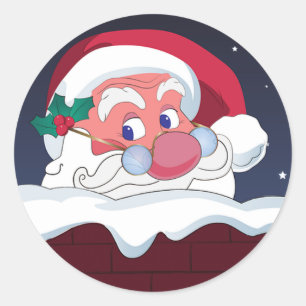 Santa Classic Round Sticker
