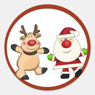 Santa Classic Round Sticker