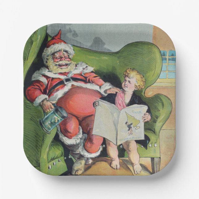 Santa claus 1896 holiday   paper plates (Front)