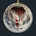 Santa Claus 3D Christmas Ornament<br><div class="desc">Santa Claus 3D Christmas Ornament with red,  white,  and green colours. Two lines of customisable text to personalise this ornament.</div>