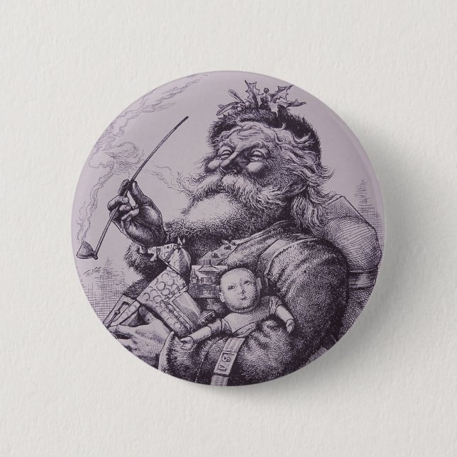 Santa Claus 6 Cm Round Badge (Front)