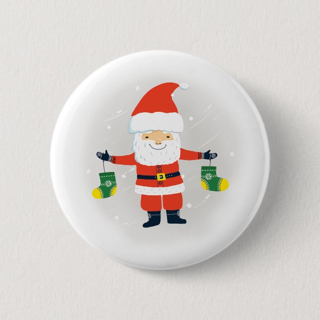 Santa Claus 6 Cm Round Badge (Front)