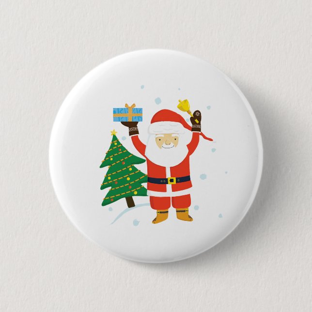 Santa Claus 6 Cm Round Badge (Front)
