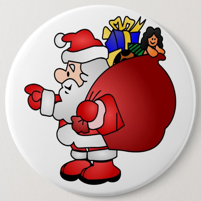 SANTA CLAUS 6 CM ROUND BADGE (Front)
