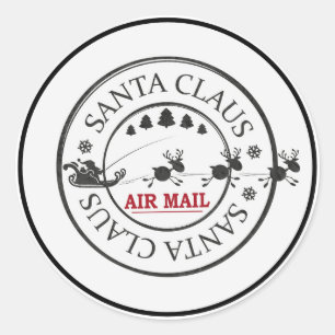 Santa Claus Air Mail Delivery  Classic Round Sticker
