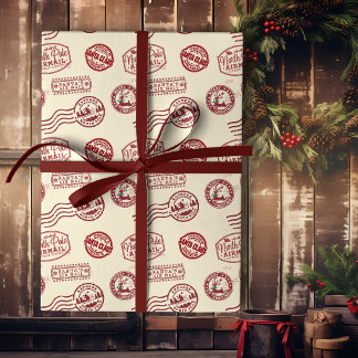 Santa Claus Airmail Holiday Wrapping Paper