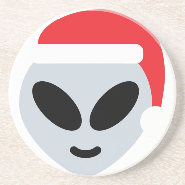santa claus alien emoji coaster (Front)