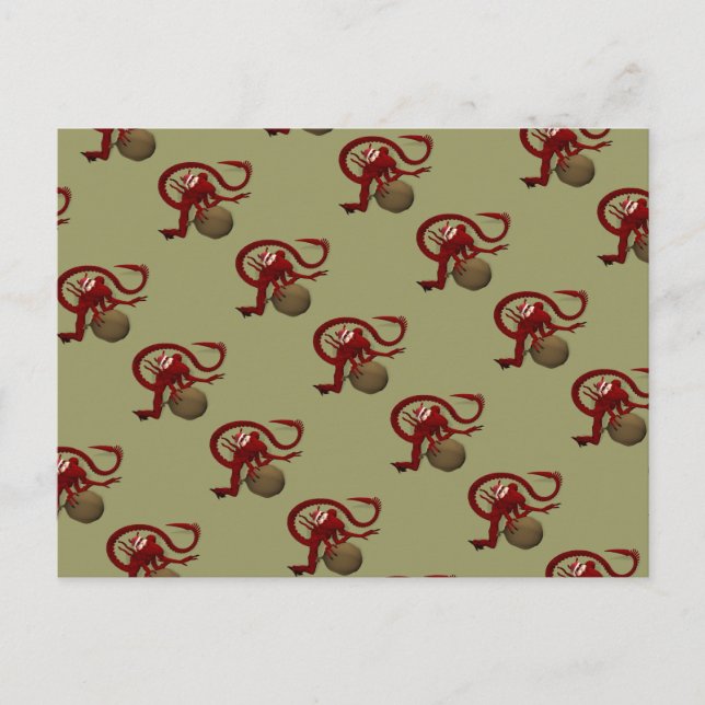 Santa Claus Alien Holiday Postcard (Front)