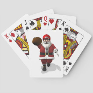 Santa Claus American Football Player Playing Cards
