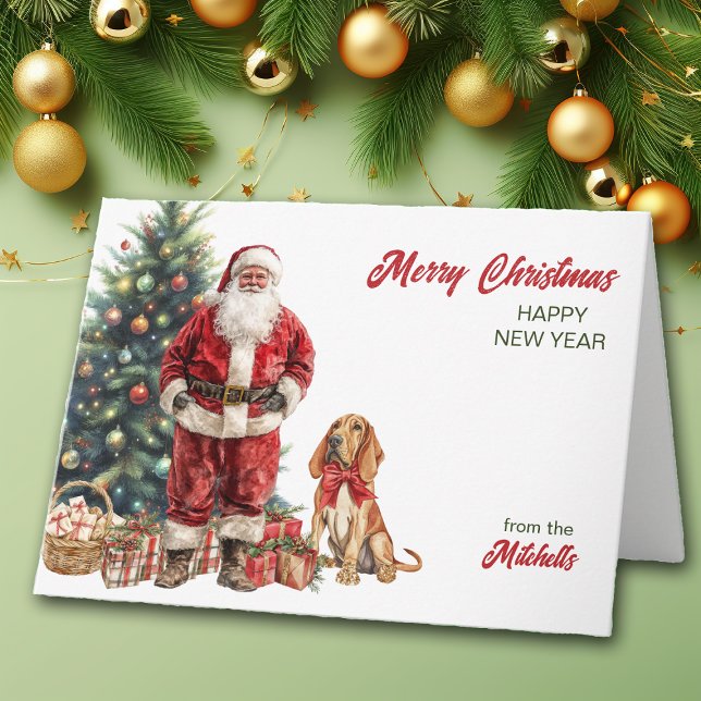Santa Claus and Bloodhound Christmas Card (Creator Uploaded)