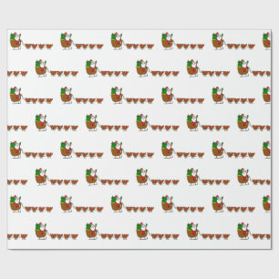 Santa Claus And Chickens Wrapping Paper