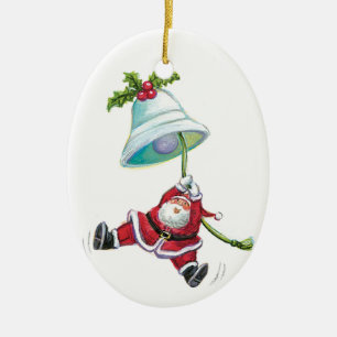 Santa Claus and Christmas Bell Ornament