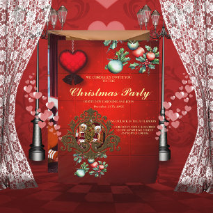 Santa Claus and elves after work. Invitation