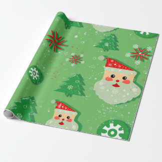 Santa Claus and Festive Firs Wrapping Paper