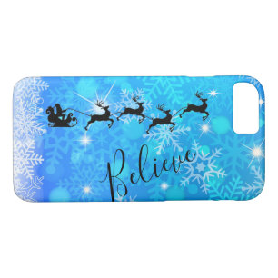 Santa Claus and his Flying Reindeer - Believe iPhone 8/7 Case