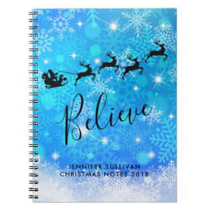 Santa Claus and his Flying Reindeer - Believe Notebook