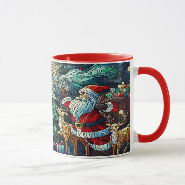 Santa Claus and His Reindeer Bearing Gifts Mug (Right)