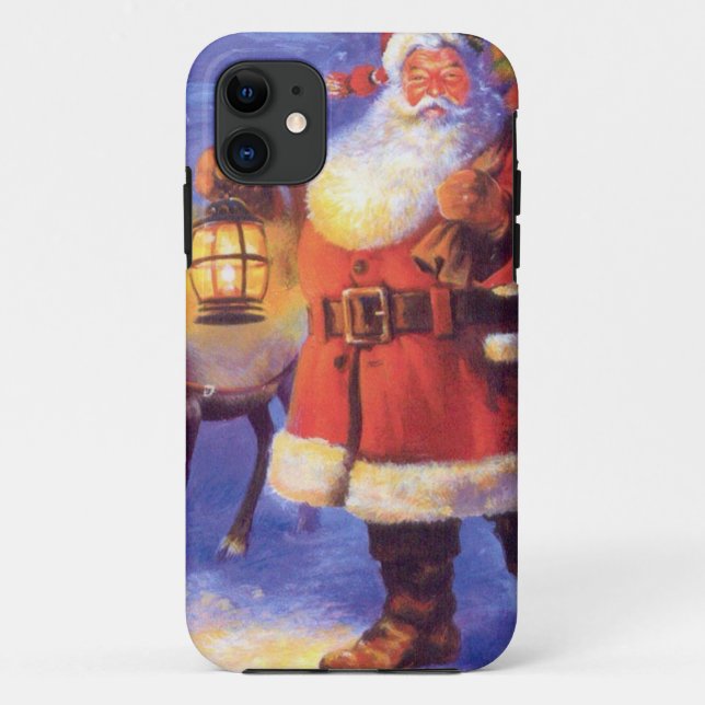 Santa Claus and his reindeer Case-Mate iPhone Case (Back)