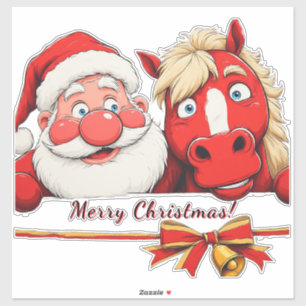 Santa Claus and Horse Sharing Festive Cheer