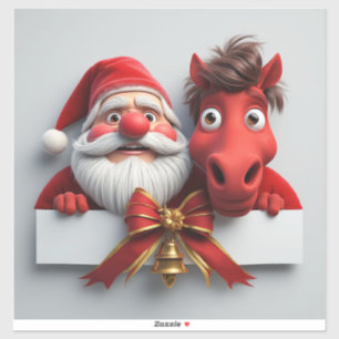 Santa Claus and Horse Sharing Festive Cheer