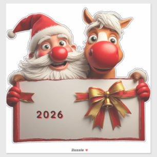 Santa Claus and Horse Sharing Festive Cheer