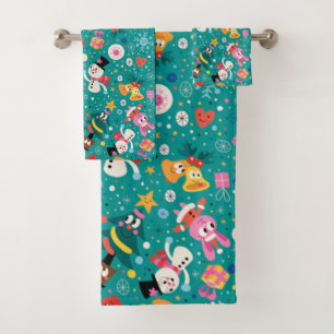 Santa Claus and Merry Friends Bath Towel Set