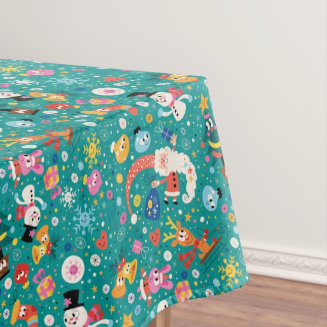 Santa Claus and Merry Friends Pattern Tablecloth (In Situ)