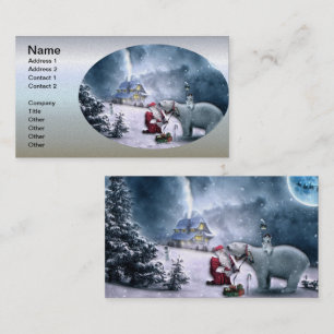 Santa Claus and Polar Bear Business Card