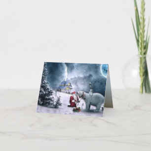 Santa Claus and Polar Bear Card