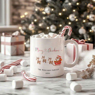 Santa Claus and Reindeer   Christmas Coffee Mug