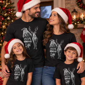Santa Claus and Reindeer Christmas T-Shirt