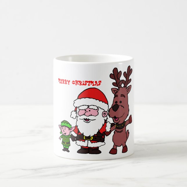 Santa Claus and Reindeer Coffee Mug (Center)