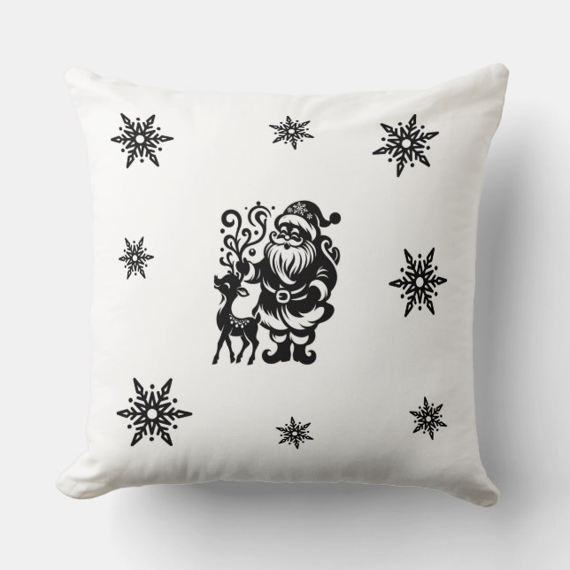  Santa Claus and Reindeer for  Cosy Winter vibes  Cushion (Front)