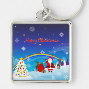 Santa Claus and Reindeer Key Ring