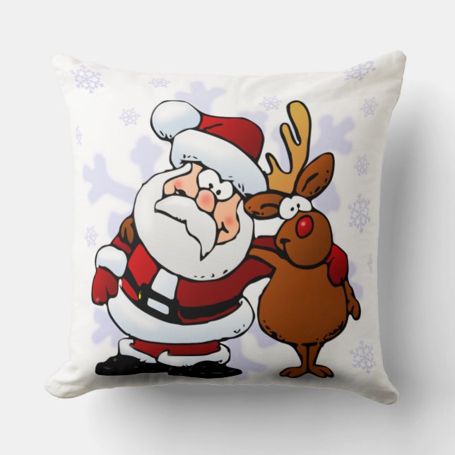 SANTA CLAUS AND RUDOLPH CUSHION (Front)