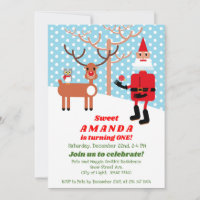 Santa Claus and Rudolph First Birthday Party