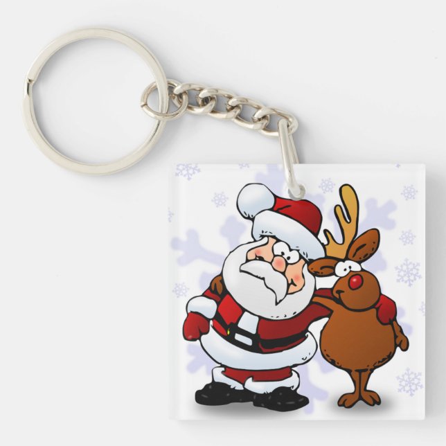 SANTA CLAUS AND RUDOLPH KEY RING (Front)