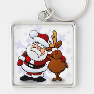 SANTA CLAUS AND RUDOLPH KEY RING