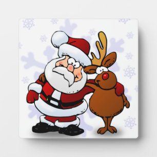 SANTA CLAUS AND RUDOLPH PLAQUE