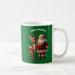 Santa Claus and Rudolph the Red-Nosed Reindeer URM Coffee Mug<br><div class="desc">Image of Santa Clause posing with Rudolph the Red-Nosed Reindeer for Christmas celebration.</div>